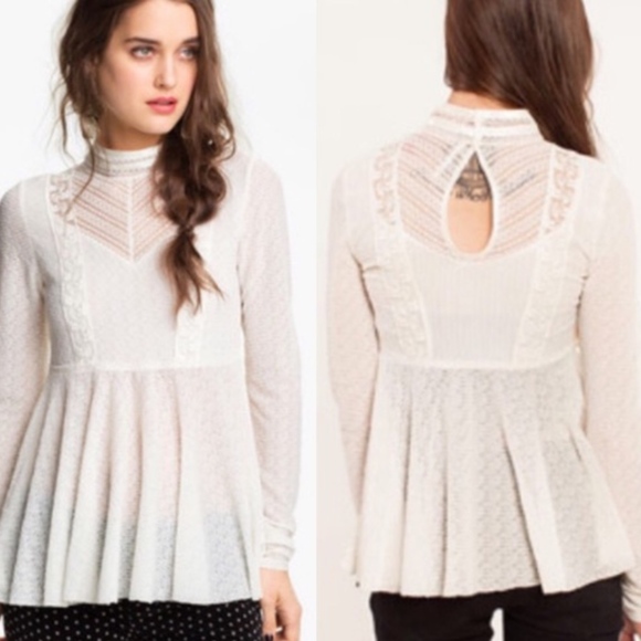 FREE PEOPLE Tops - FREE PEOPLE 'Victorian Wedding' Lace Top M*Fits S